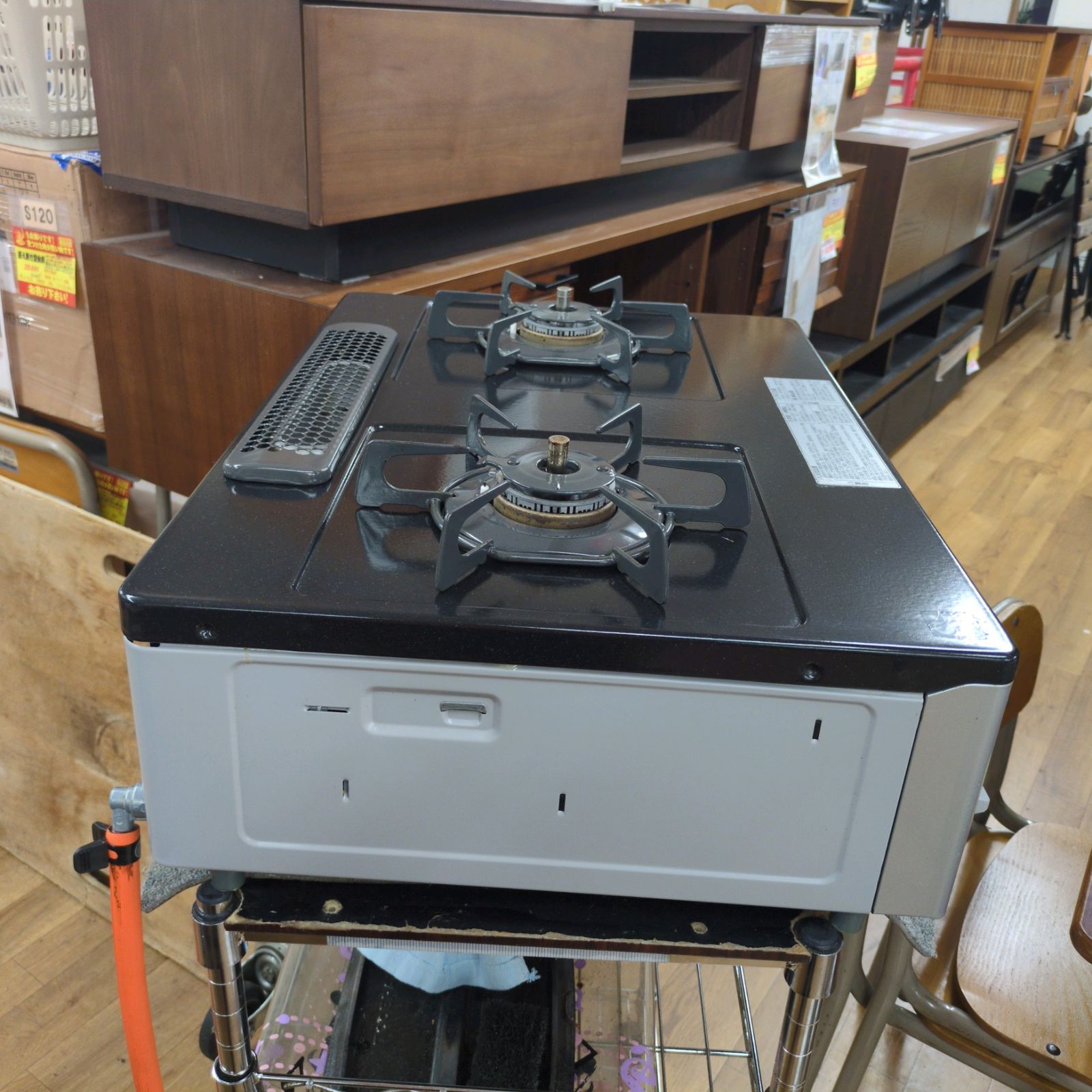 J516 ☆多少の使用感有り☆2020年製☆ノーリツ☆LPガスコンロ☆水無し