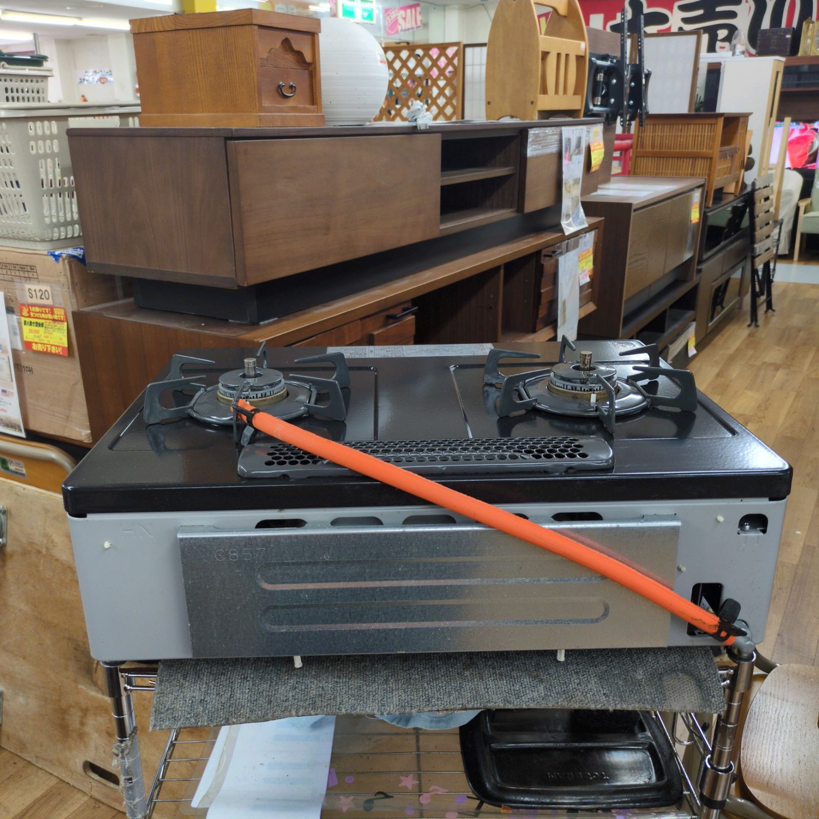 J516 ☆多少の使用感有り☆2020年製☆ノーリツ☆LPガスコンロ☆水無し