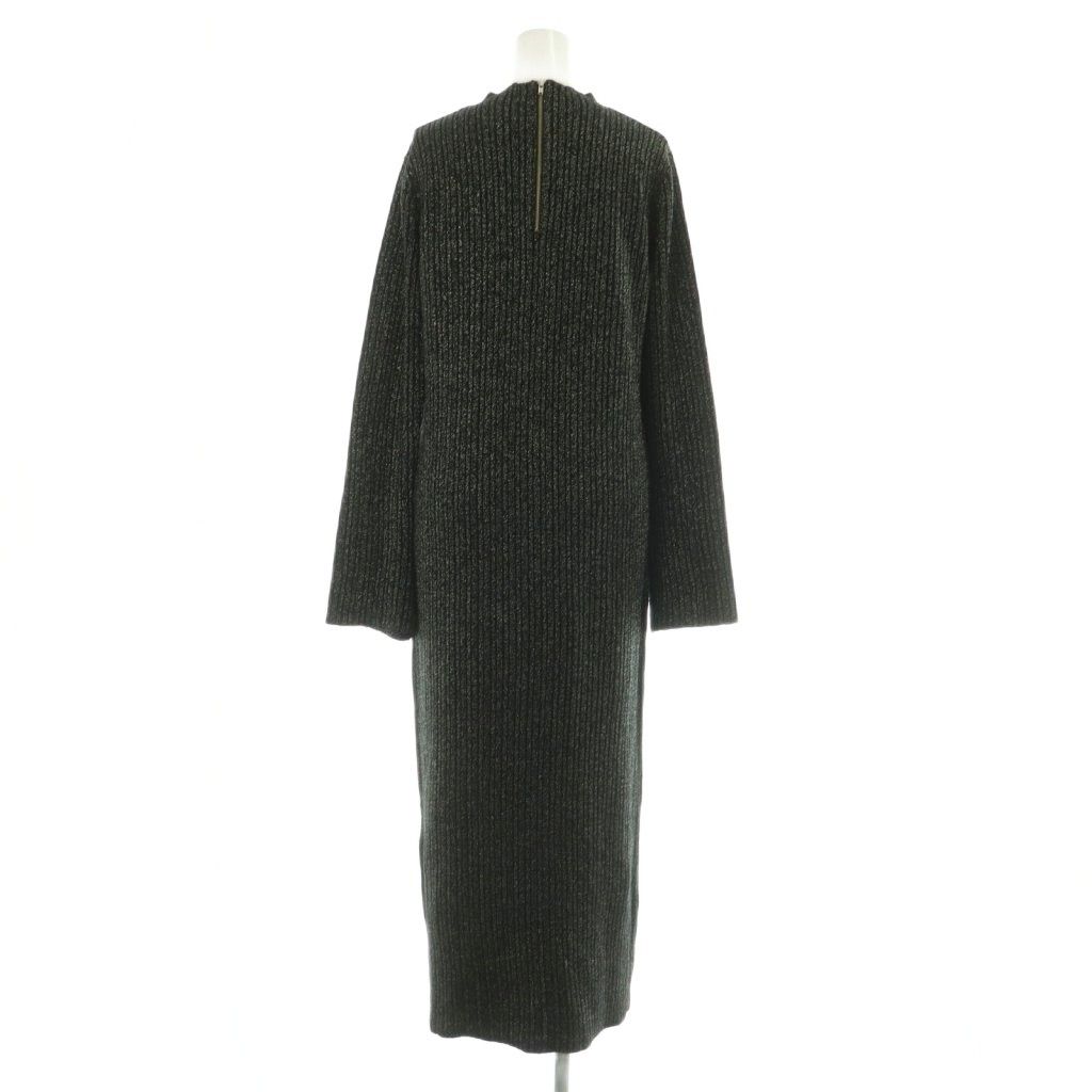 アメリヴィンテージ Ameri VINTAGE 23 AW MIREI KIRITANI × RAFFLE SET KNIT DRESS ニットワンピース ロング 長袖 ボトルネック ラメ S ブラック MY OS
