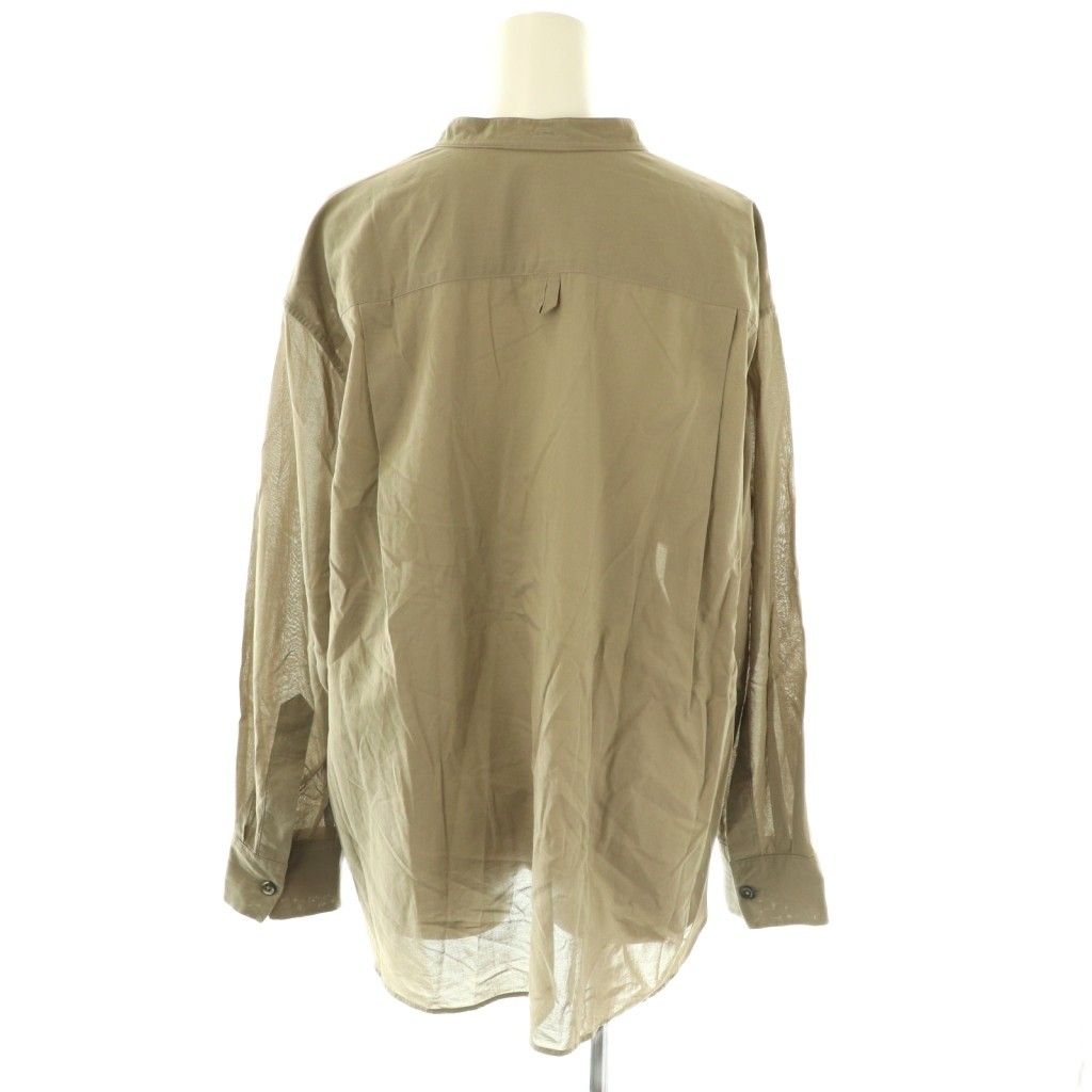 マーガレットハウエル MARGARET HOWELL 25AW COTTON VOILE SHIRT シャツ バンド 2 カーキ ES OS
