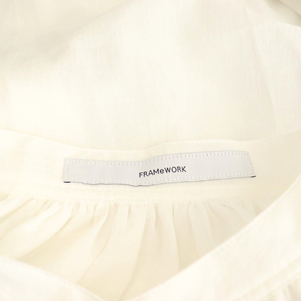  フレームワーク Framework 25 SS コットンボイルエアリーギャザーブラウス シャツ F ホワイト DF OS 長袖 シャツ ブラウス