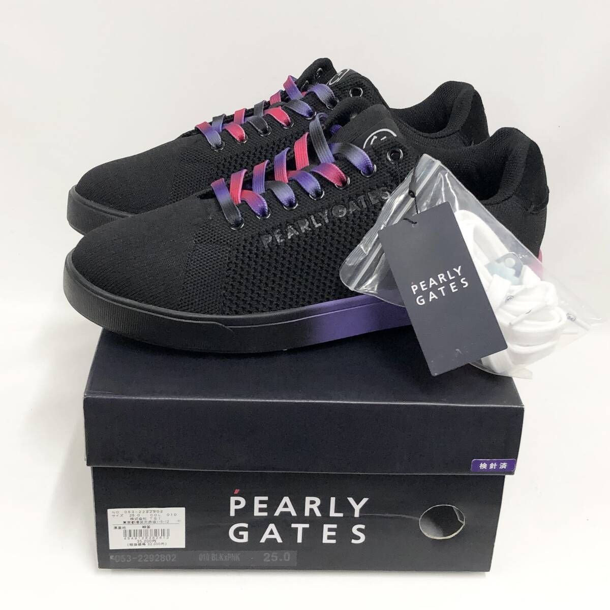 新品 未使用 PEARLY GATES ゴルフシューズ ブラック 25cm（パーリー