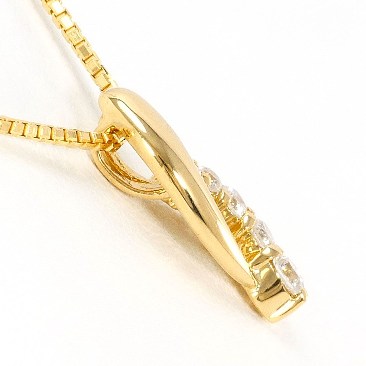 K 18 YG ネックレス ダイヤモンド 0.21 ct 鑑別書 総重量約4.2 g 約40 cm