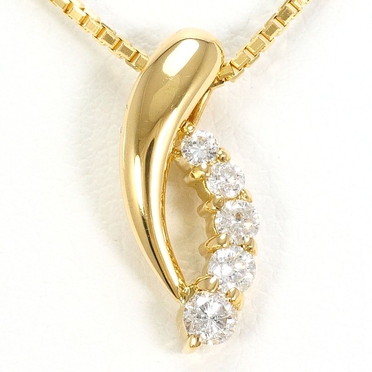 K18YG ネックレス ダイヤモンド 0.21ct 鑑別書 総重量約4.2g 約40cm