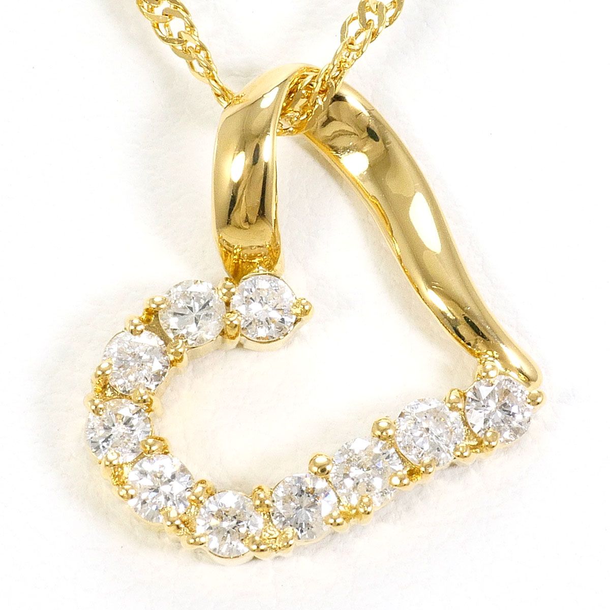 K18YG ネックレス ダイヤモンド 0.50ct 鑑別書 総重量約3.8g 約42cm