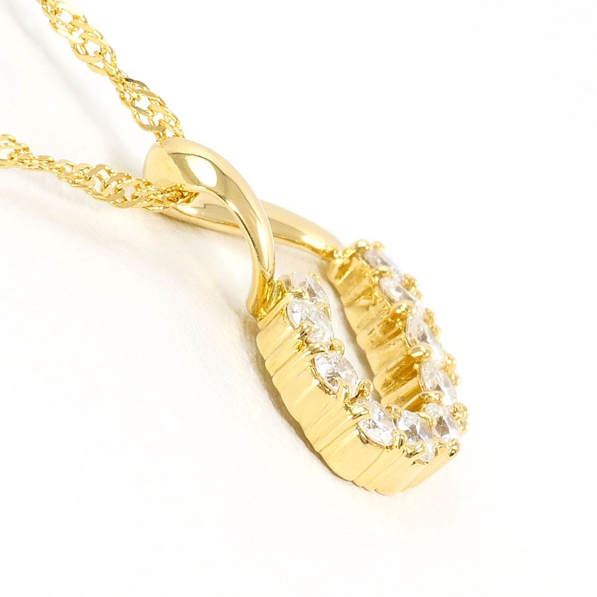K 18 YG ネックレス ダイヤモンド 0.50 ct 鑑別書 総重量約3.8 g 約42 cm