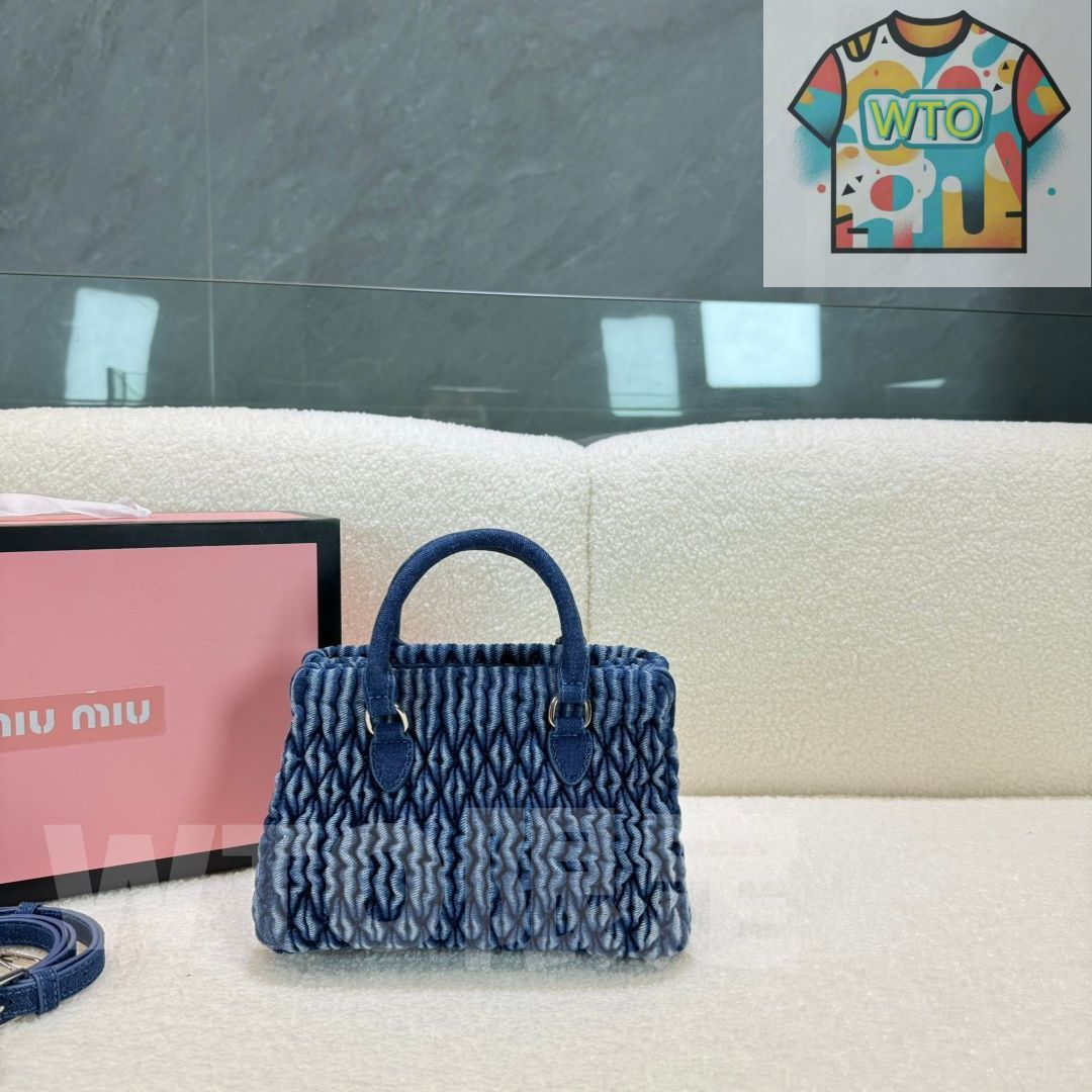 今日 MIUMIU ミュミュ Hobo デニムジャケット プリーツ ハンドバッグ な価格で在庫あり