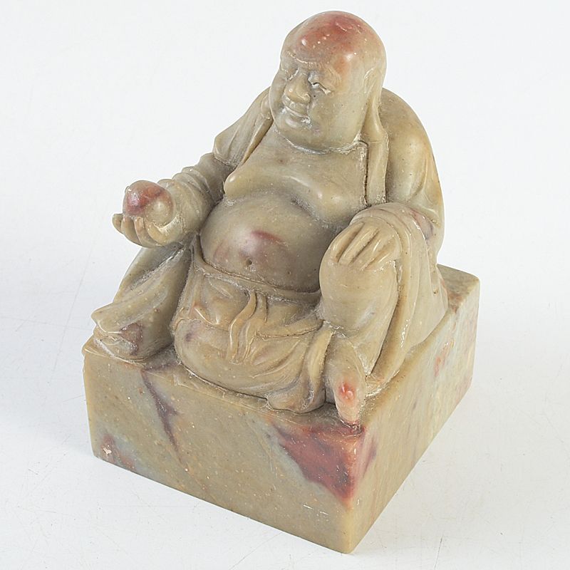 中国 玉石寿山石彫刻 布袋像 印材 置物 N S230 - メルカリ