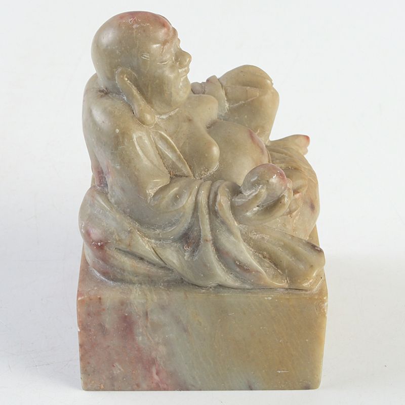 中国 玉石寿山石彫刻 布袋像 印材 置物 N S230 - メルカリ