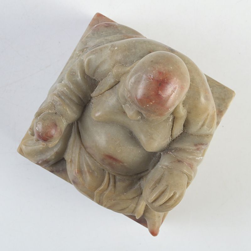 中国 玉石寿山石彫刻 布袋像 印材 置物 N S230 - メルカリ