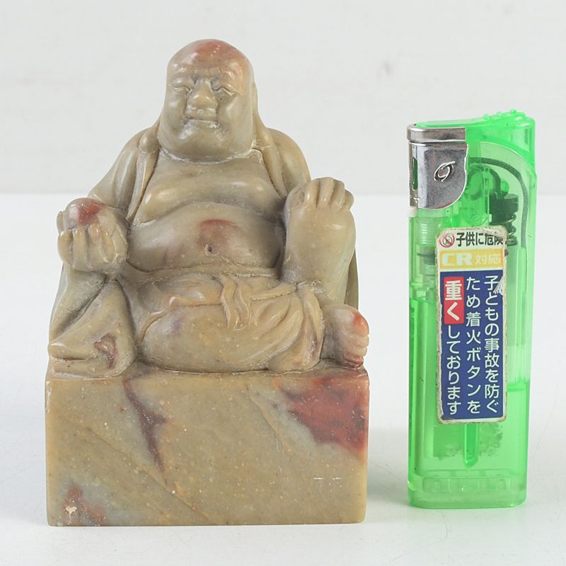 中国 玉石寿山石彫刻 布袋像 印材 置物 N S230 - メルカリ