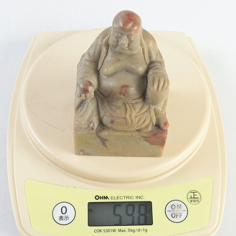 中国 玉石寿山石彫刻 布袋像 印材 置物 N S230 - メルカリ