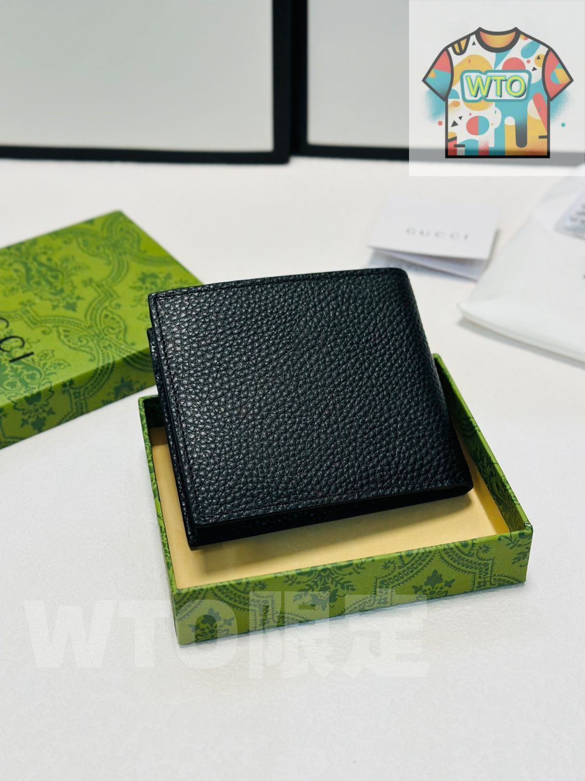 今日 GUCCI グッチ メンズ ブラック 12 x 10 ソフトレザー ショートウォレット 価格-WTO輸入1