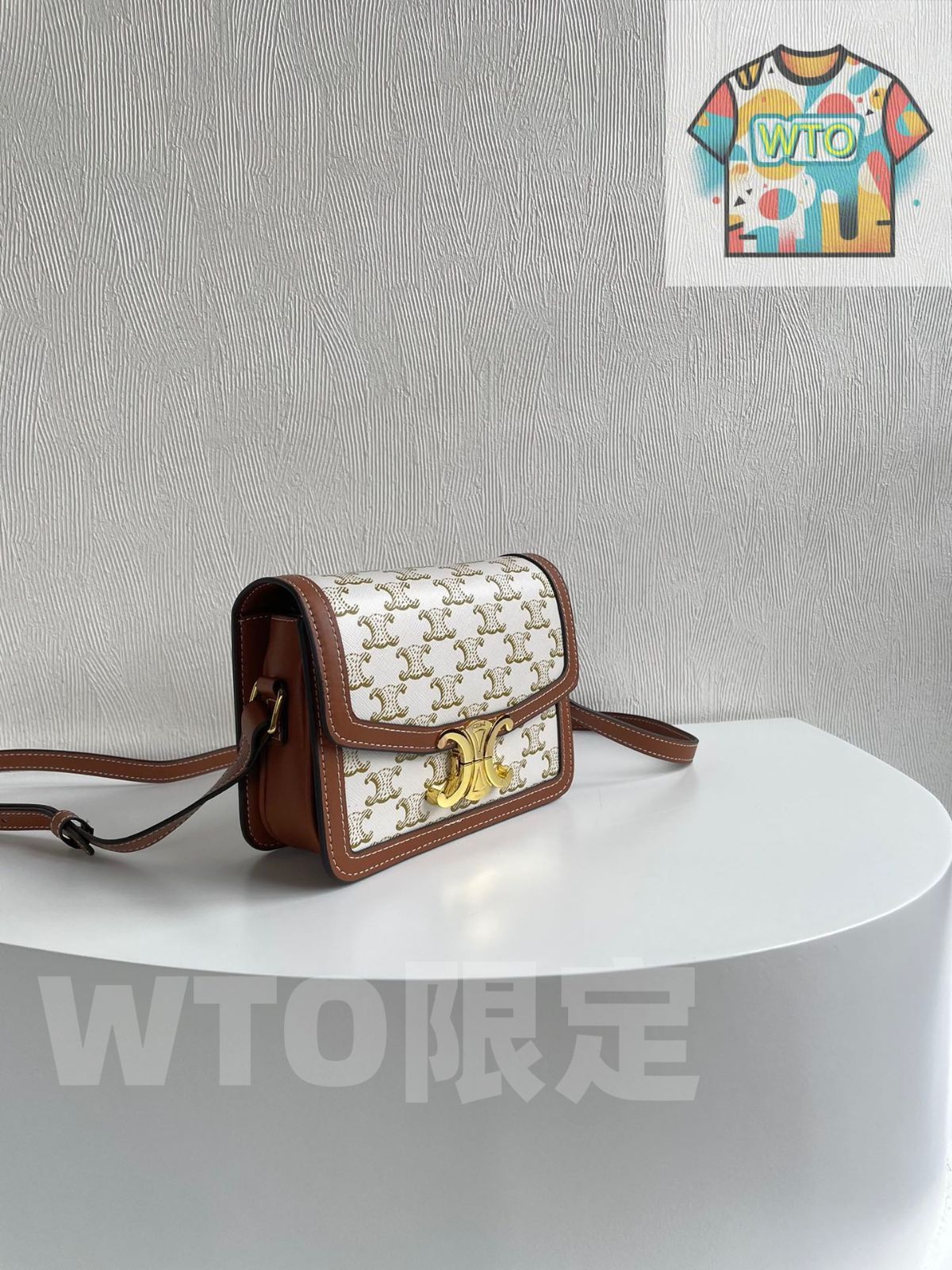 今日 CELINE セリーヌ トリオンフ 紡織カンヴァス × 小牛皮 ショルダーバッグ な価格で在庫あり