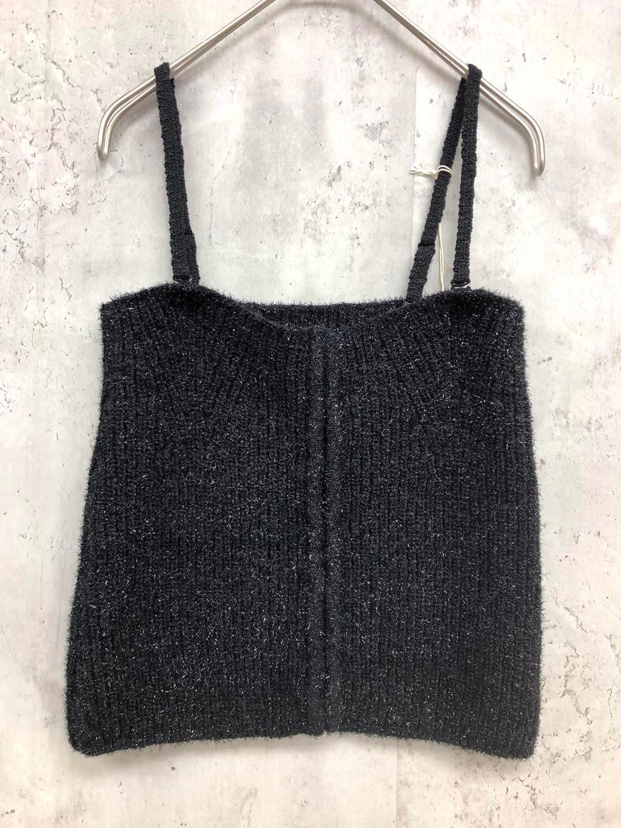 stunninG LURE スタニングルアー 重ね着 ラメ ニット ビスチェ キャミソール sizeS 黒 レディース