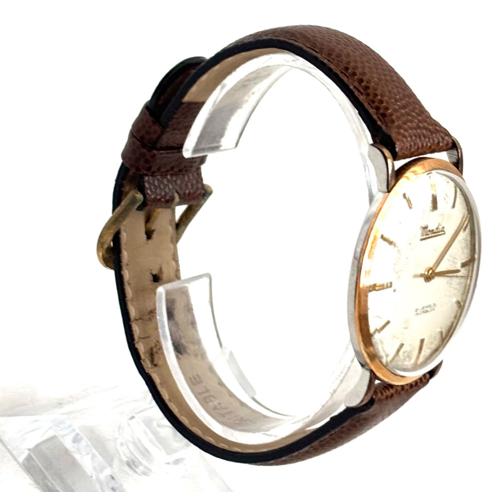 稼働品 mondia 手巻き ゴールド 21石 モンデイア アンティーク