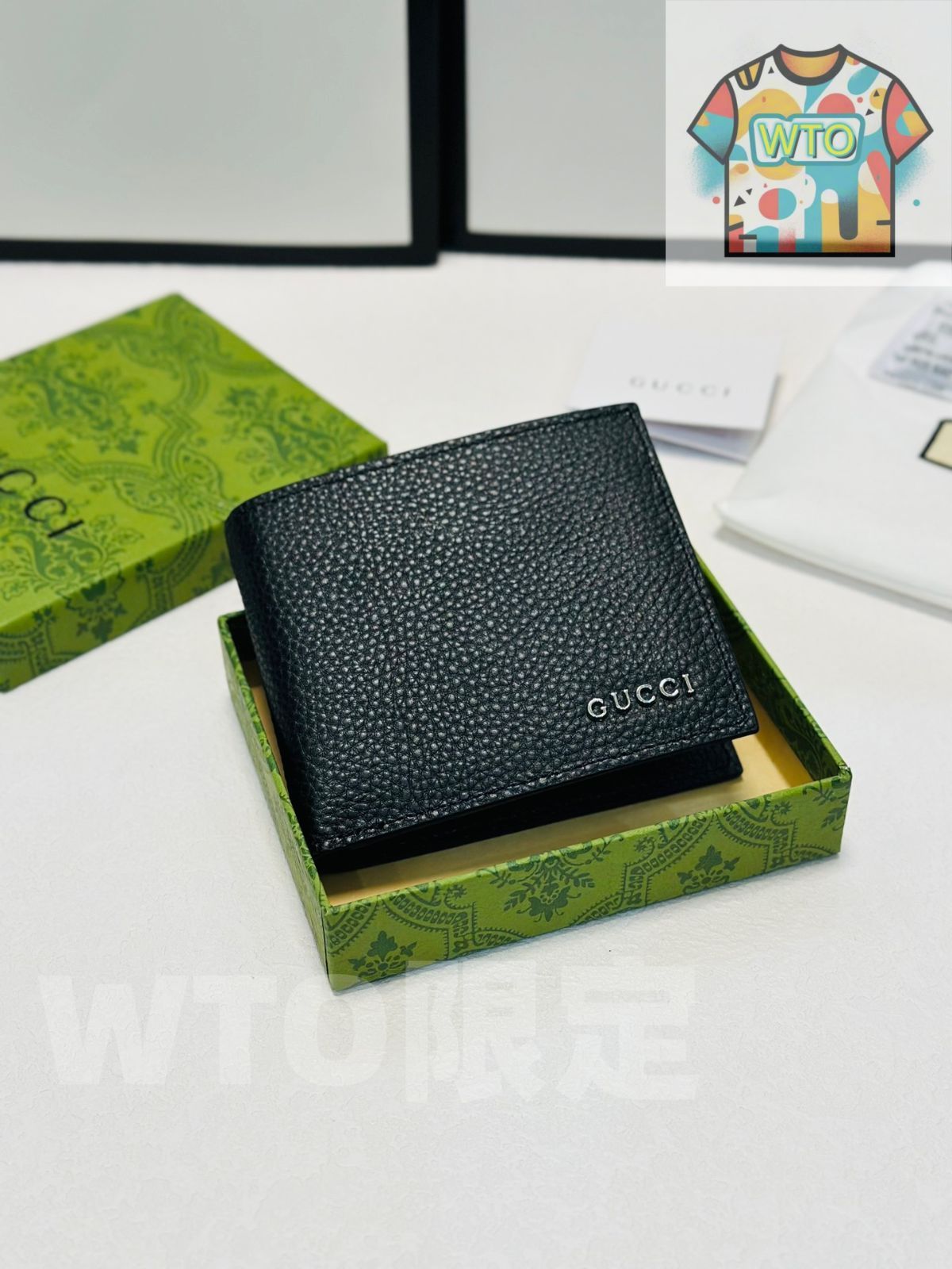 今日 GUCCI グッチ メンズ ブラック 12 x 10 ソフトレザー ショートウォレット 価格-WTO輸入1