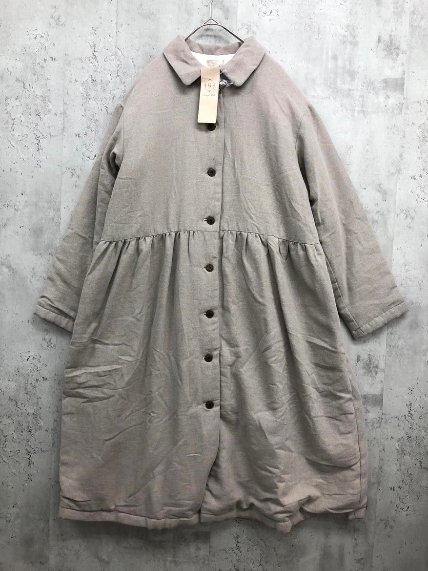 Samansa Mos2 サマンサモスモス ボリューム 中綿 襟付きギャザー コート sizeF ベージュ レディース