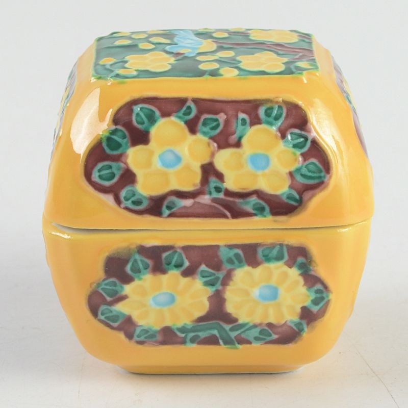 茶道具 平安 昭阿弥造 黄交趾 鳥梅文 香合 共箱 C S231 - メルカリ