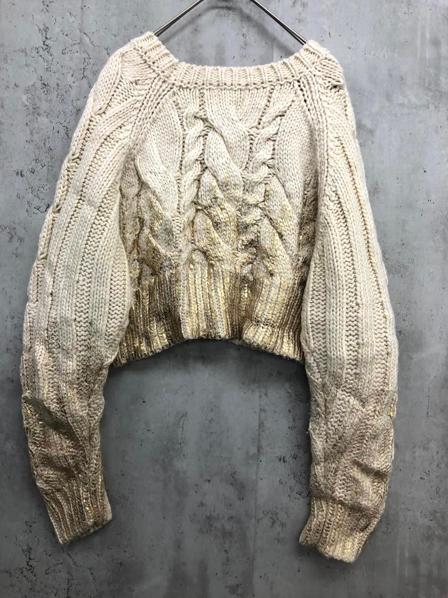 AMAIL アマイル Foil Print knit ニット セーター sizeF アイボリー レディース