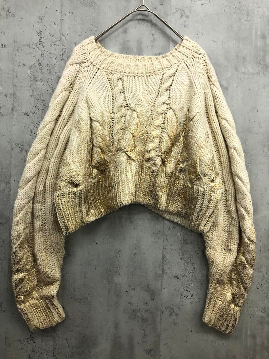 AMAIL アマイル Foil Print knit ニット セーター sizeF アイボリー レディース