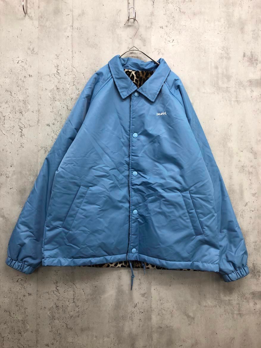 X-girl エックスガール 105213021007 ヒョウ柄 リバーシブル ナイロン ジャケット size2 水色 メンズ