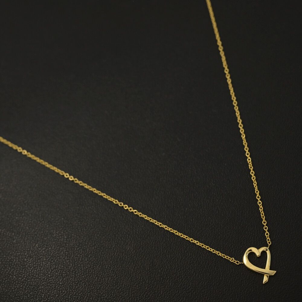 TIFFANY ＆ Co.ティファニー ラビングハート ネックレス･ペンダント K 18 YG 750-2.3 g イエローゴールド プレゼント 記念日 ♀ N レディース 595645