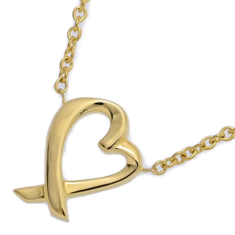 TIFFANY & Co.ティファニー ラビングハート ネックレス・ペンダント K18YG 750-2.3g イエローゴールド プレゼント 記念日 ♀ N レディース 595645