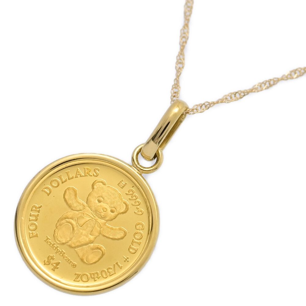COOK ISLANDS クック諸島 テディベア 1 30oz 金貨 コイン ネックレス･ペンダント K24 999-1.9g K18 イエローゴールド S メンズ レディース 595880