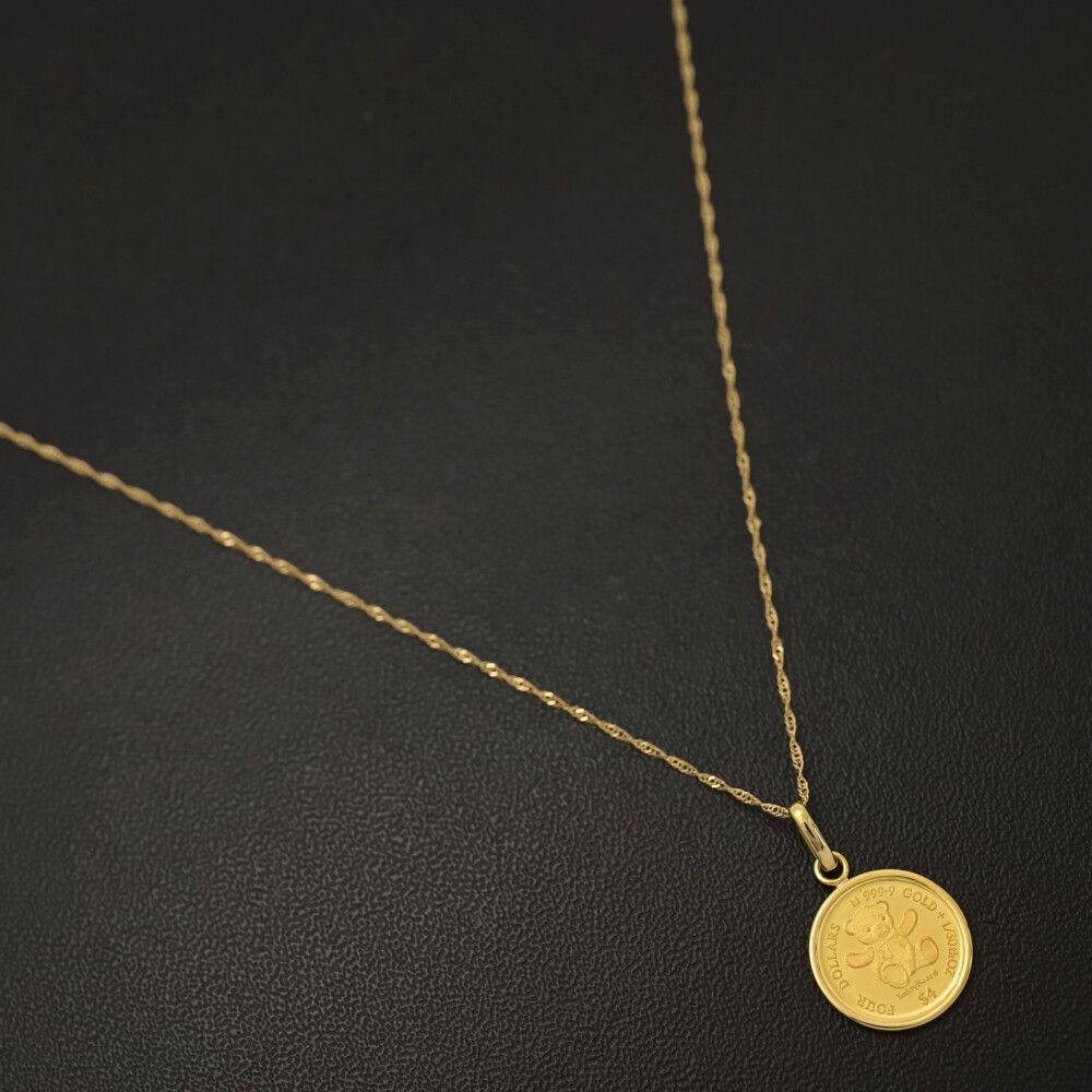 COOK ISLANDS クック諸島 テディベア 1 30 oz 金貨 コイン ネックレス･ペンダント K 24 999-1.9 g 18 イエローゴールド S メンズ レディース 595880