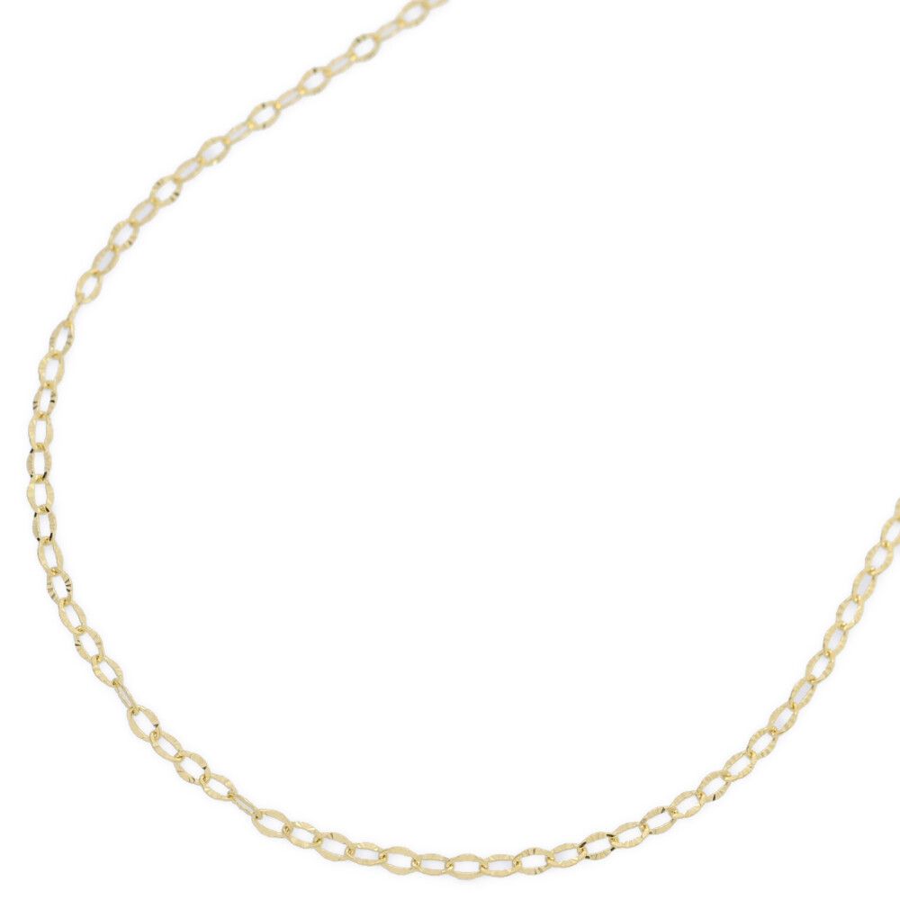 シンプル オーバルチェーン ネックレス･ペンダント K18YG 750-2.8g イエローゴールド プレゼント 記念日 ♀ S レディース 595465