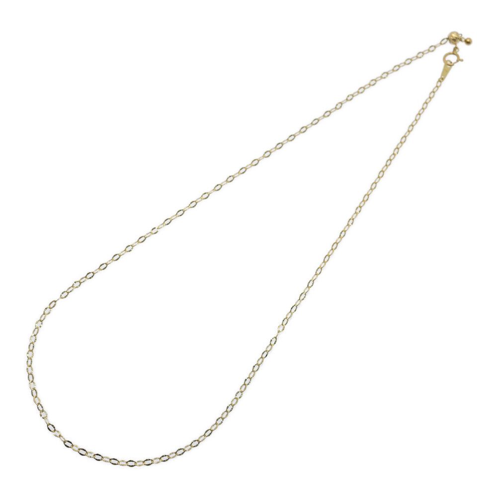 シンプル オーバルチェーン ネックレス･ペンダント K 18 YG 750-2.8 g イエローゴールド プレゼント 記念日 ♀ S レディース 595465