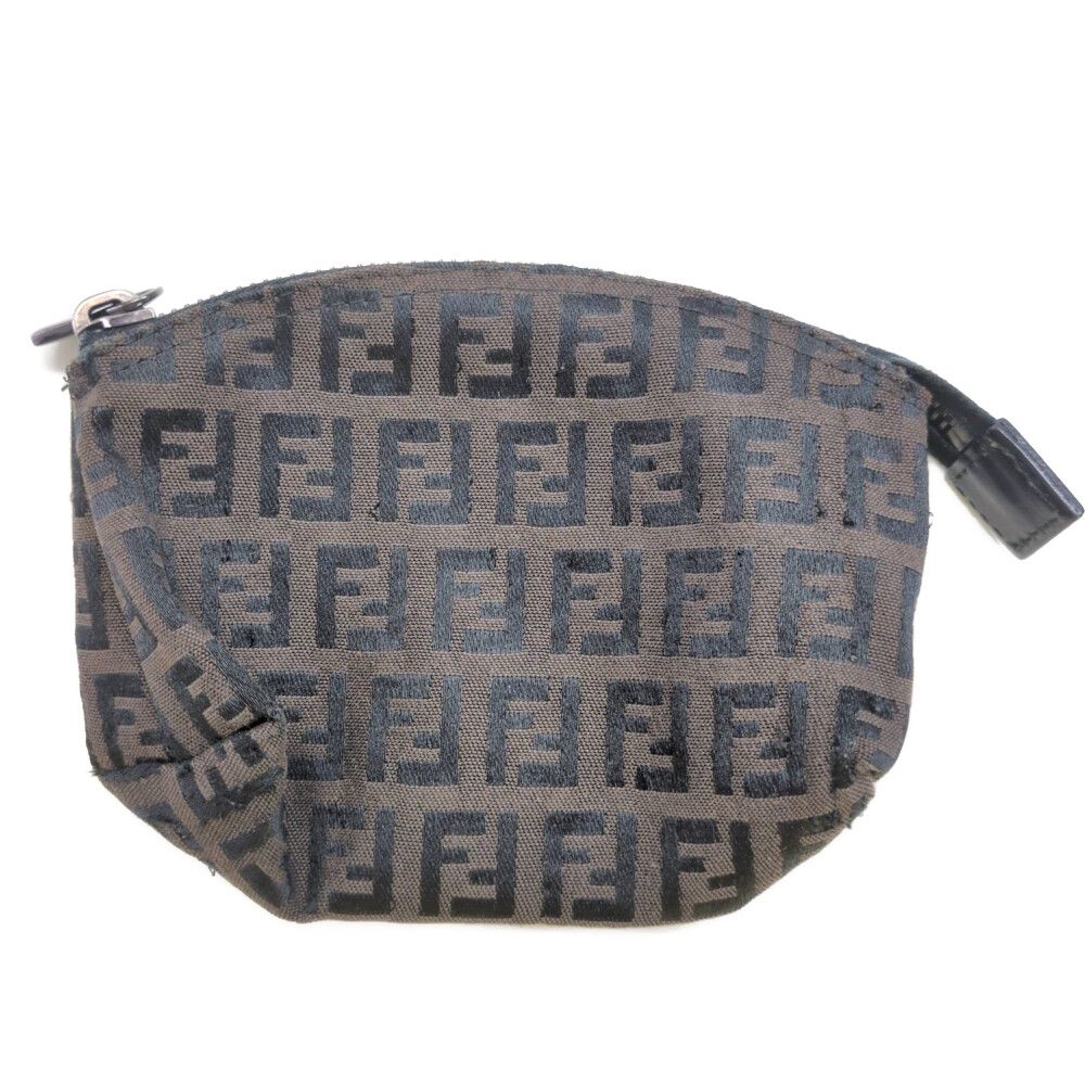FENDI フェンディ ズッキーニ コスメ ミニポーチ 7N0004 ブラウン 翌日配送可 ♀ B レディース 596087