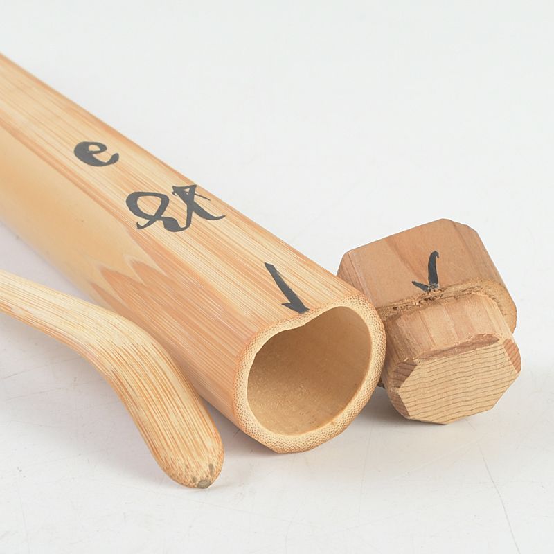 茶道具 紫野 前大徳 藤田寛道書付 竹茶杓 銘「好日」 共筒・共箱 C