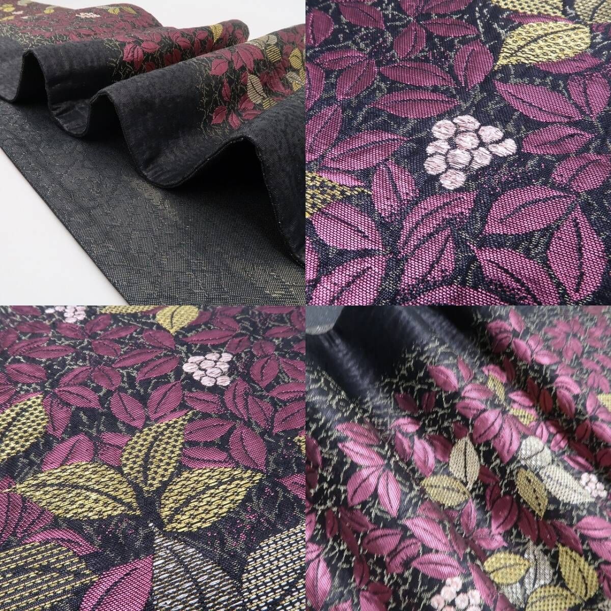  ❁tomihisa❁ 着物 正絹 振袖用 赤紫の葉がきらめく麗しの晴れ姿 袋帯 7114 袋帯 帯