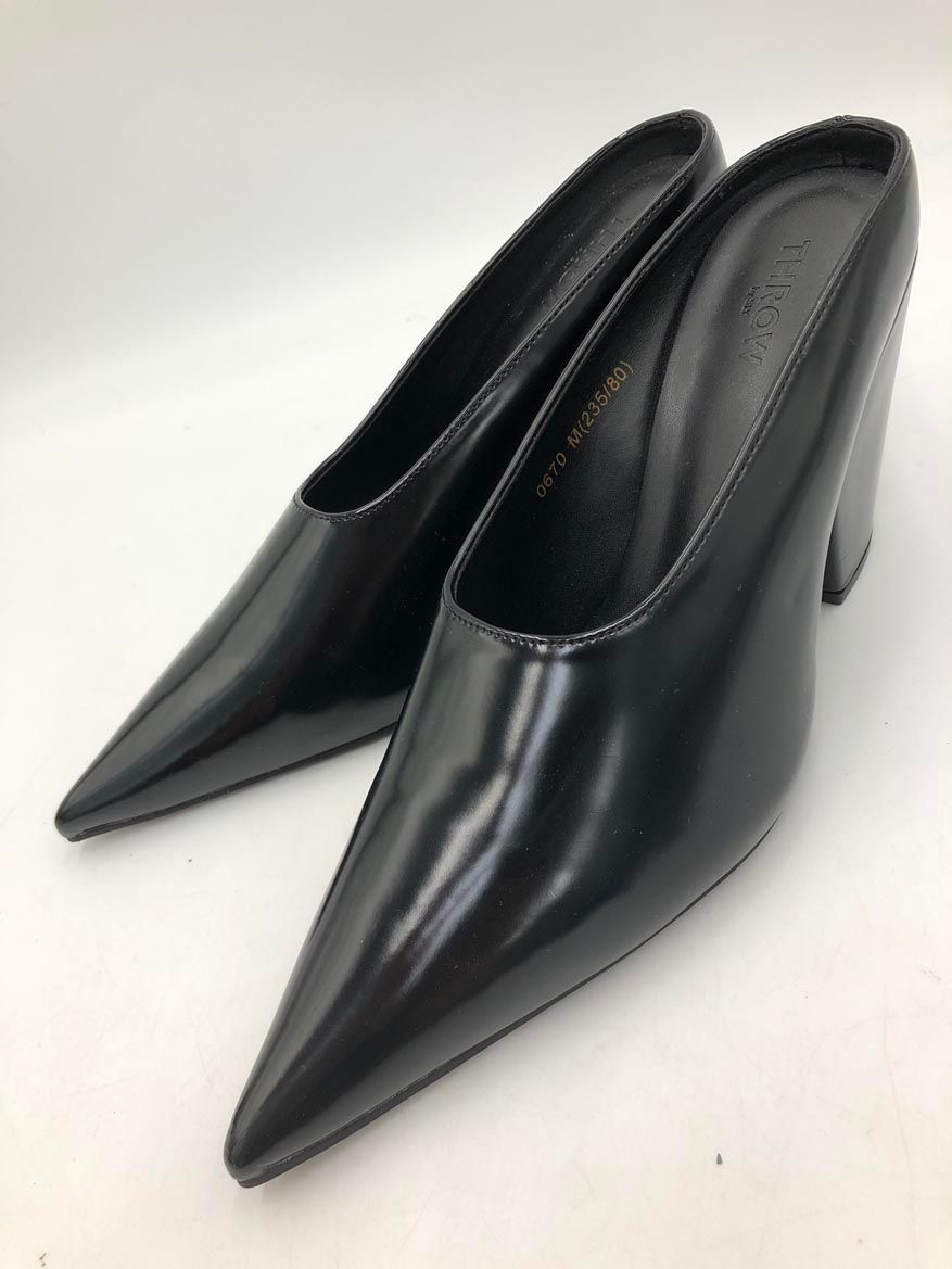 THROW by SLY スローバイスライ 030 hs 055 0670 ポインテッドスリッポン パンプス sizeM 黒 レディース