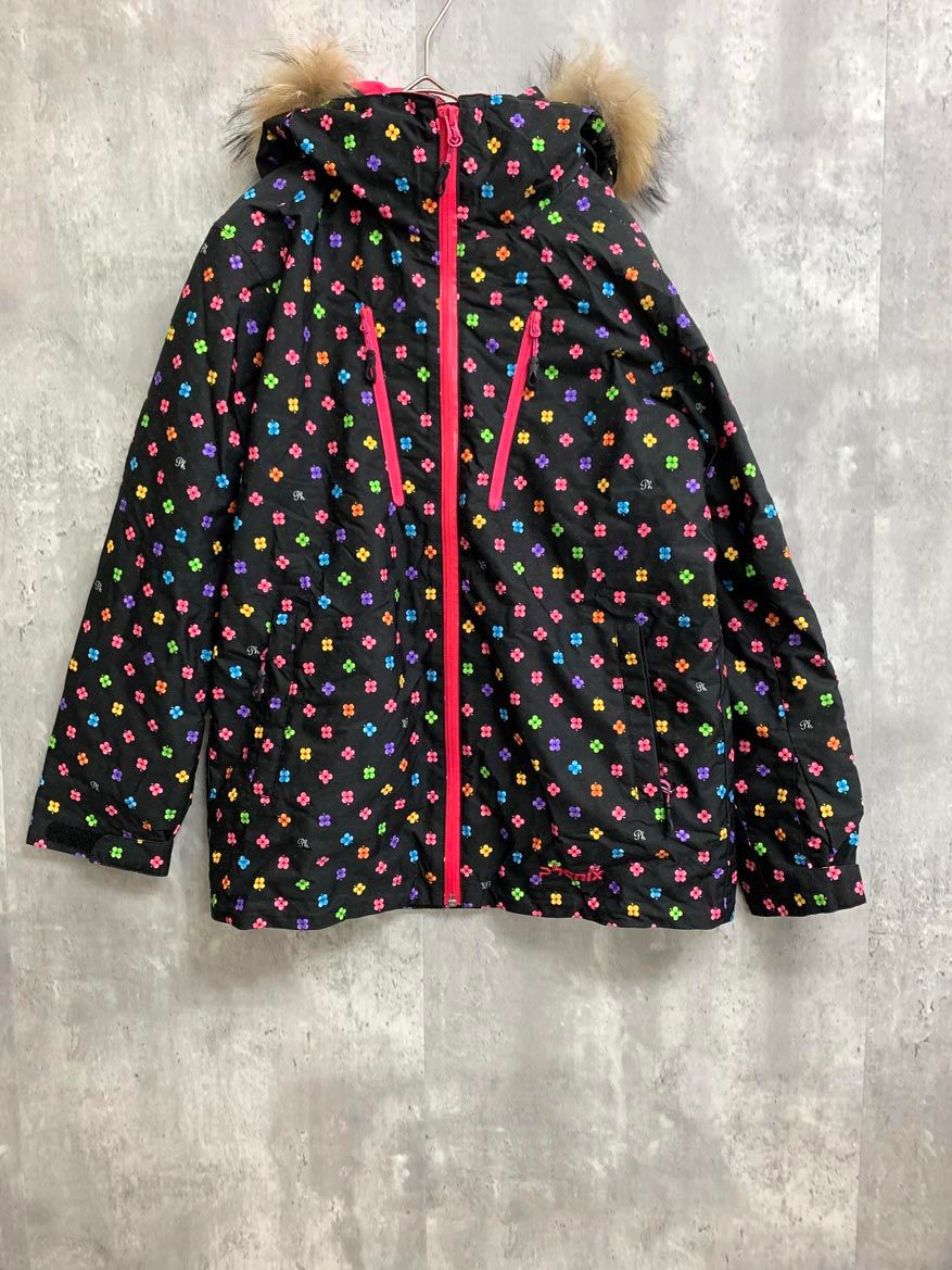 PHENIX フェニックス ファー カラフル クローバー スキーウェア ジャケット sizeS 黒 レディース