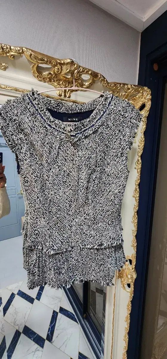 ハンサム マイン MINE ツイード ベスト ベスト ジャケット イタリア 生地