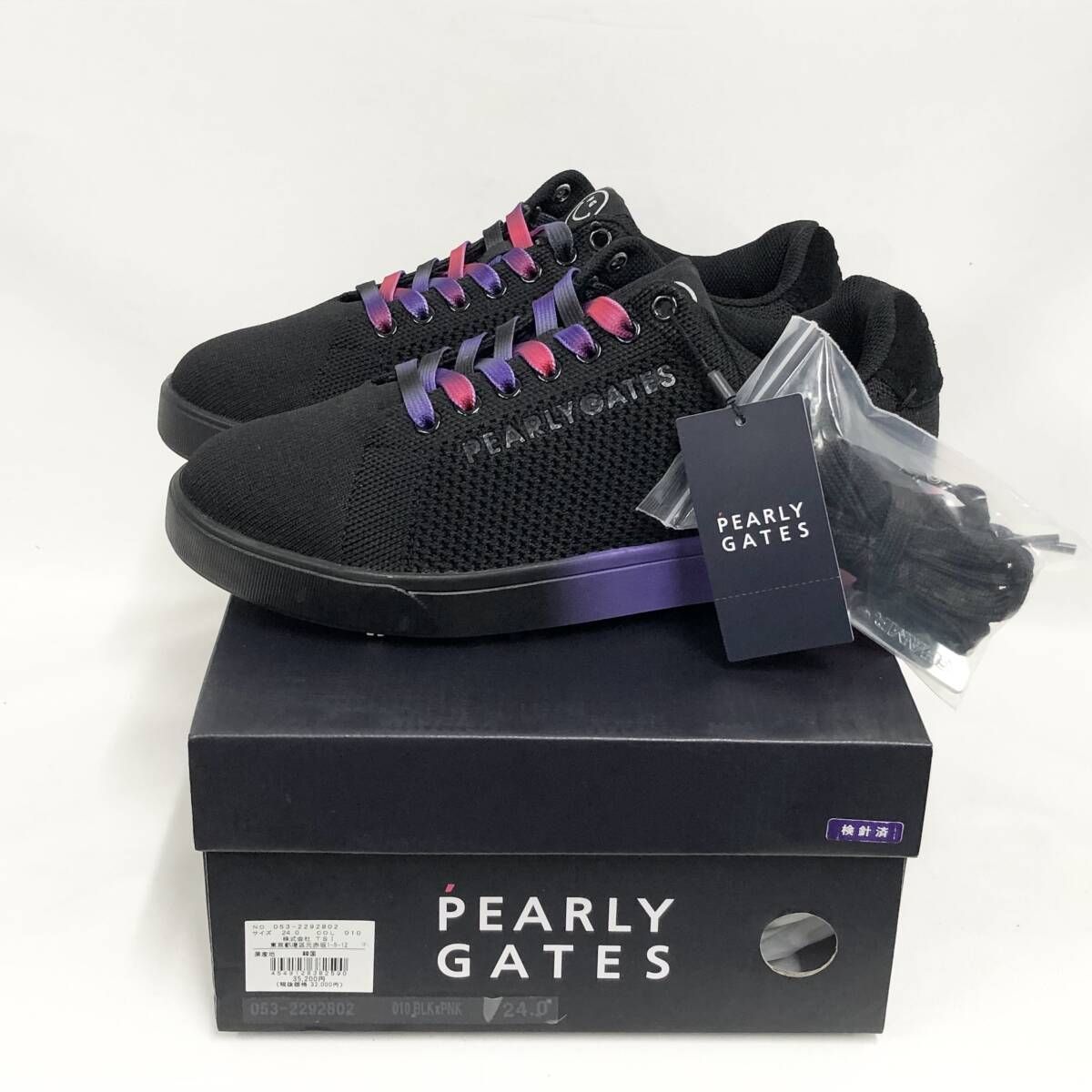 PEARLY GATES ゴルフシューズ ブラック 24 cm パーリーゲイツ