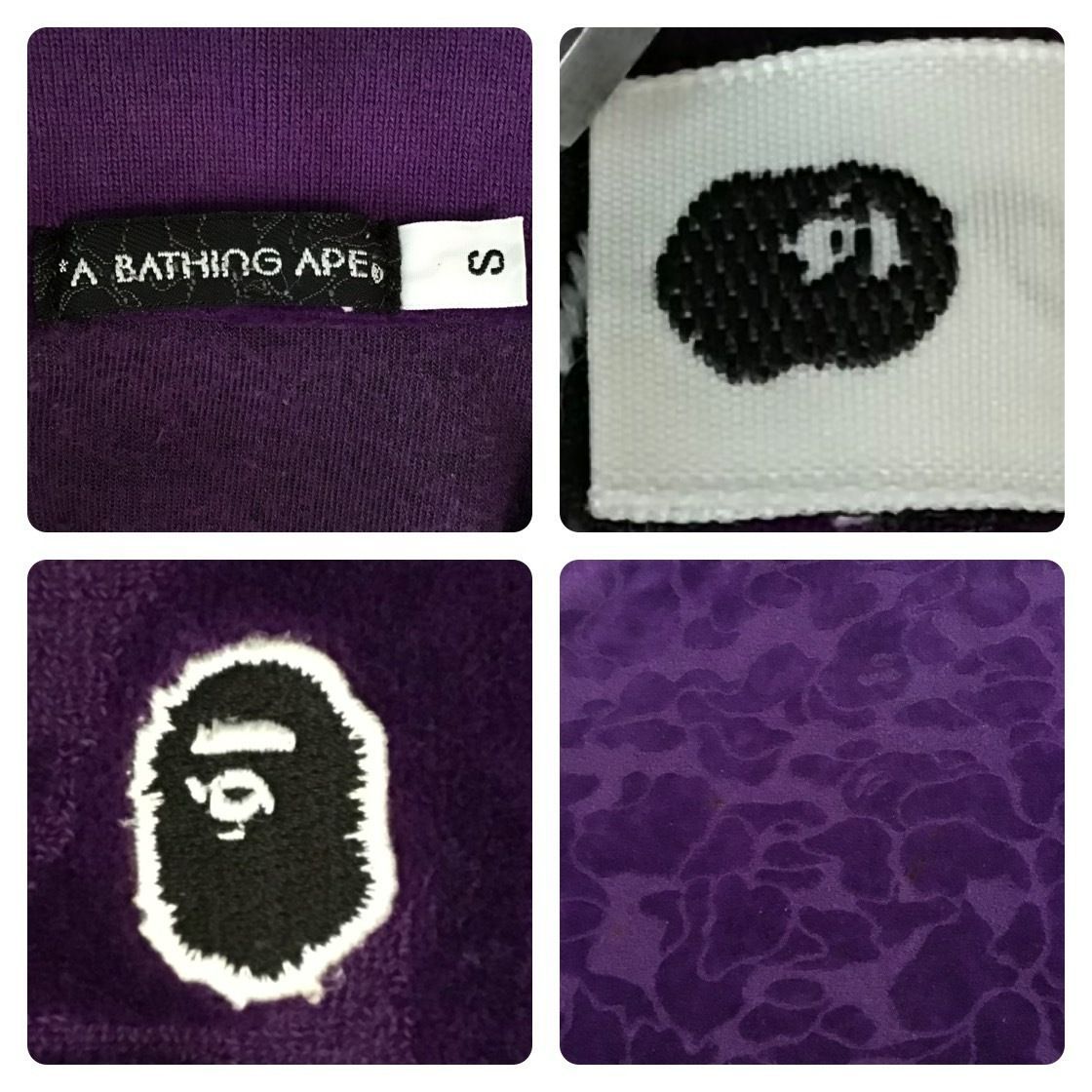 ☆青山限定☆ ベロア BAPE camo ポロシャツ Sサイズ purple a bathing