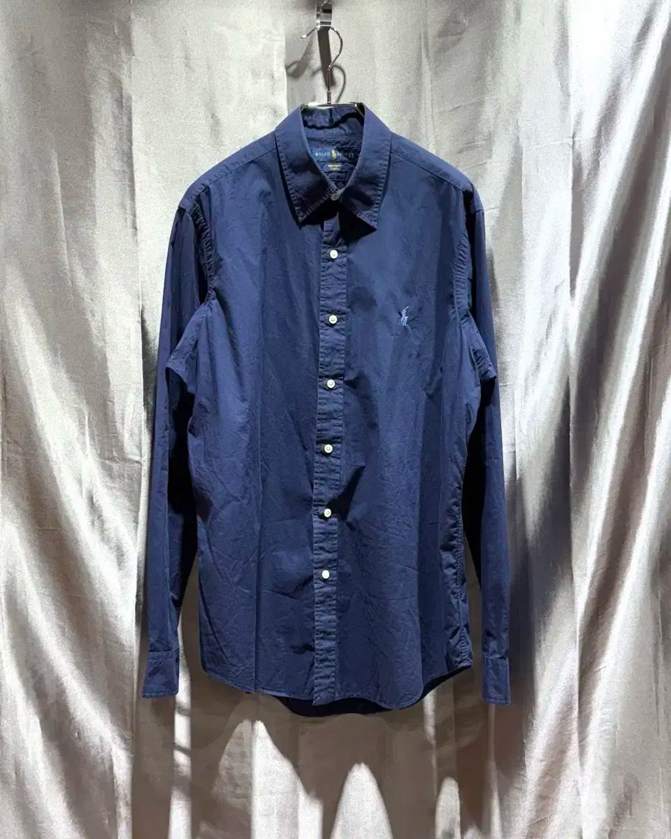 M POLO RALPH LAUREN スカイブルー ポニー ネイビー シャツ