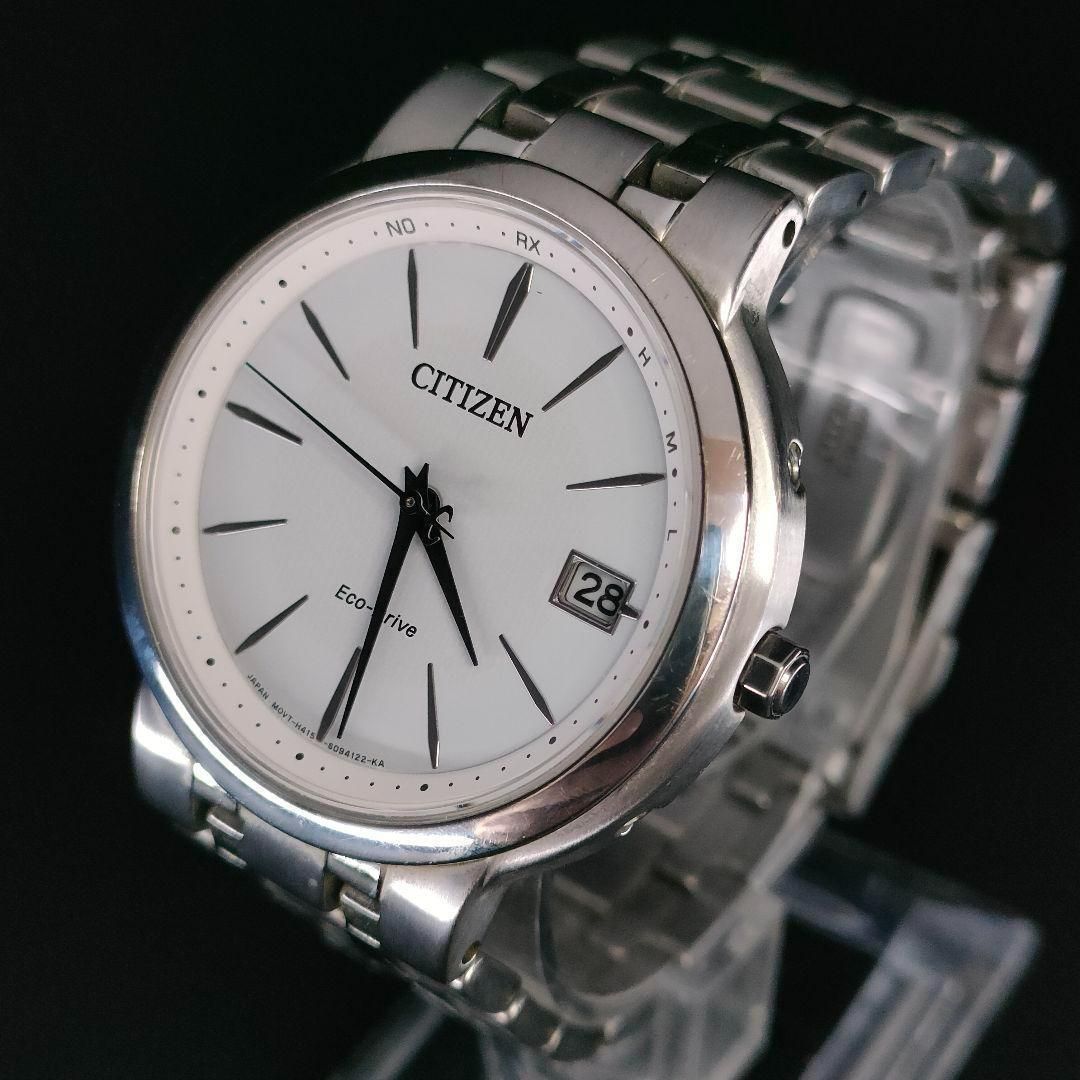 CITIZEN シチズン ホワイト シルバー ソーラー メンズ チタン