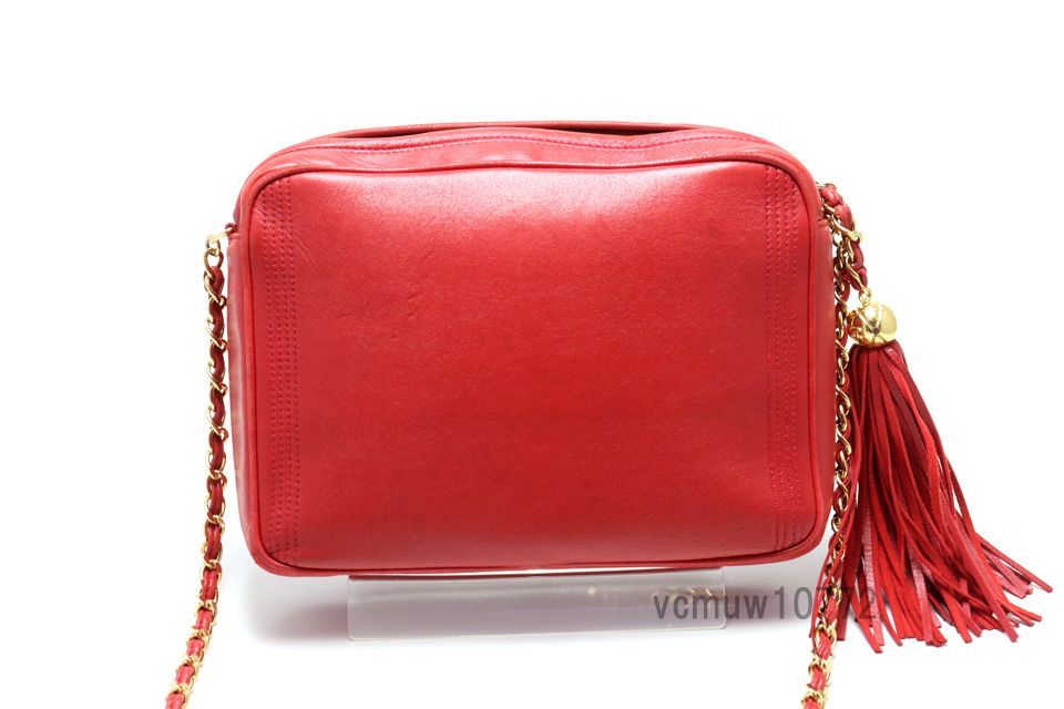 美 CHANEL 3番台 ココマーク フリンジ GD金具 レザー チェーンショルダーバッグ シャネル 1030ep34-3D