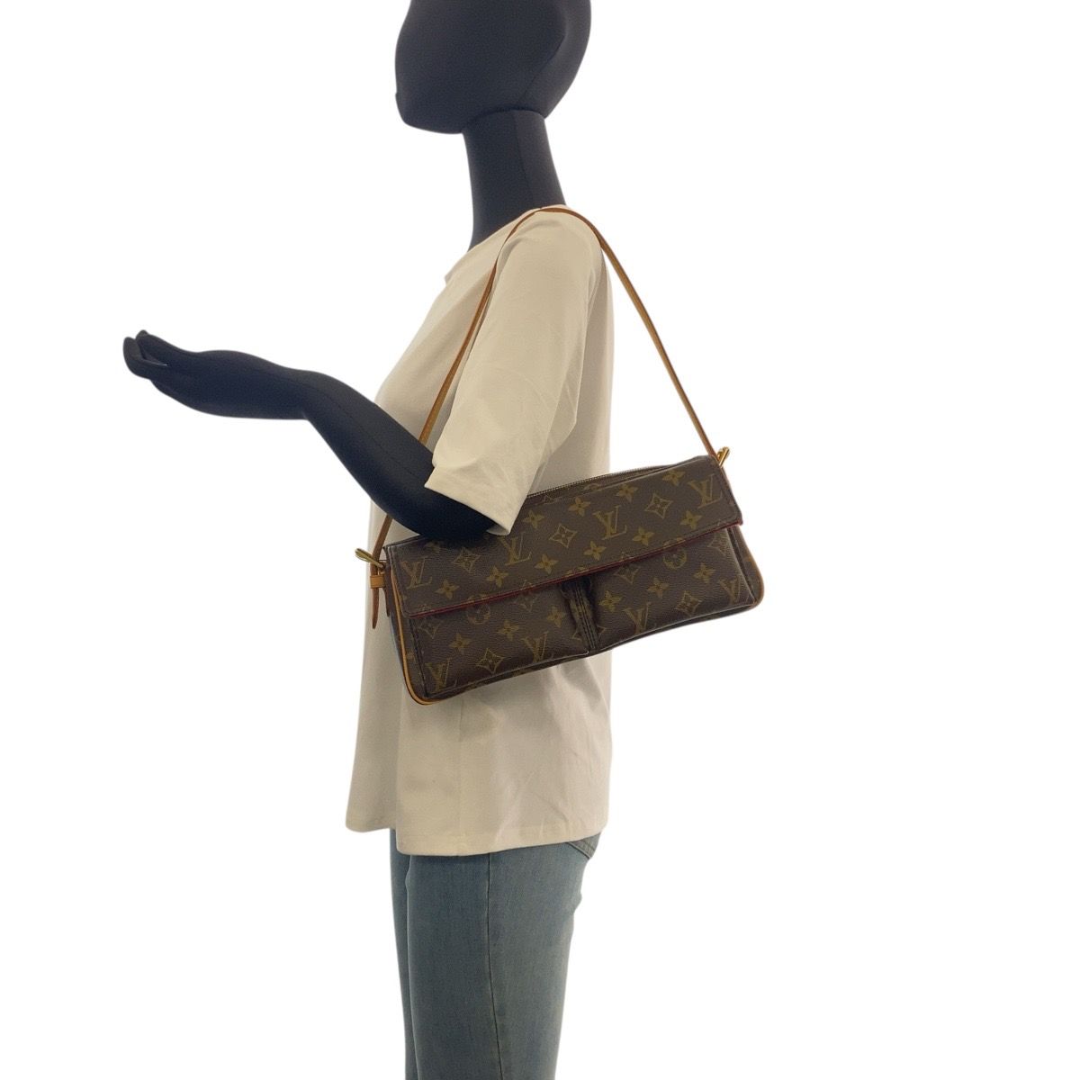 LOUIS VUITTON ルイヴィトン モノグラム ヴィバシテMM ブラウン ゴールド金具 PVC レザー M51164 ショルダーバッグ レディース 505978 GINKGOPHARMACY_COM