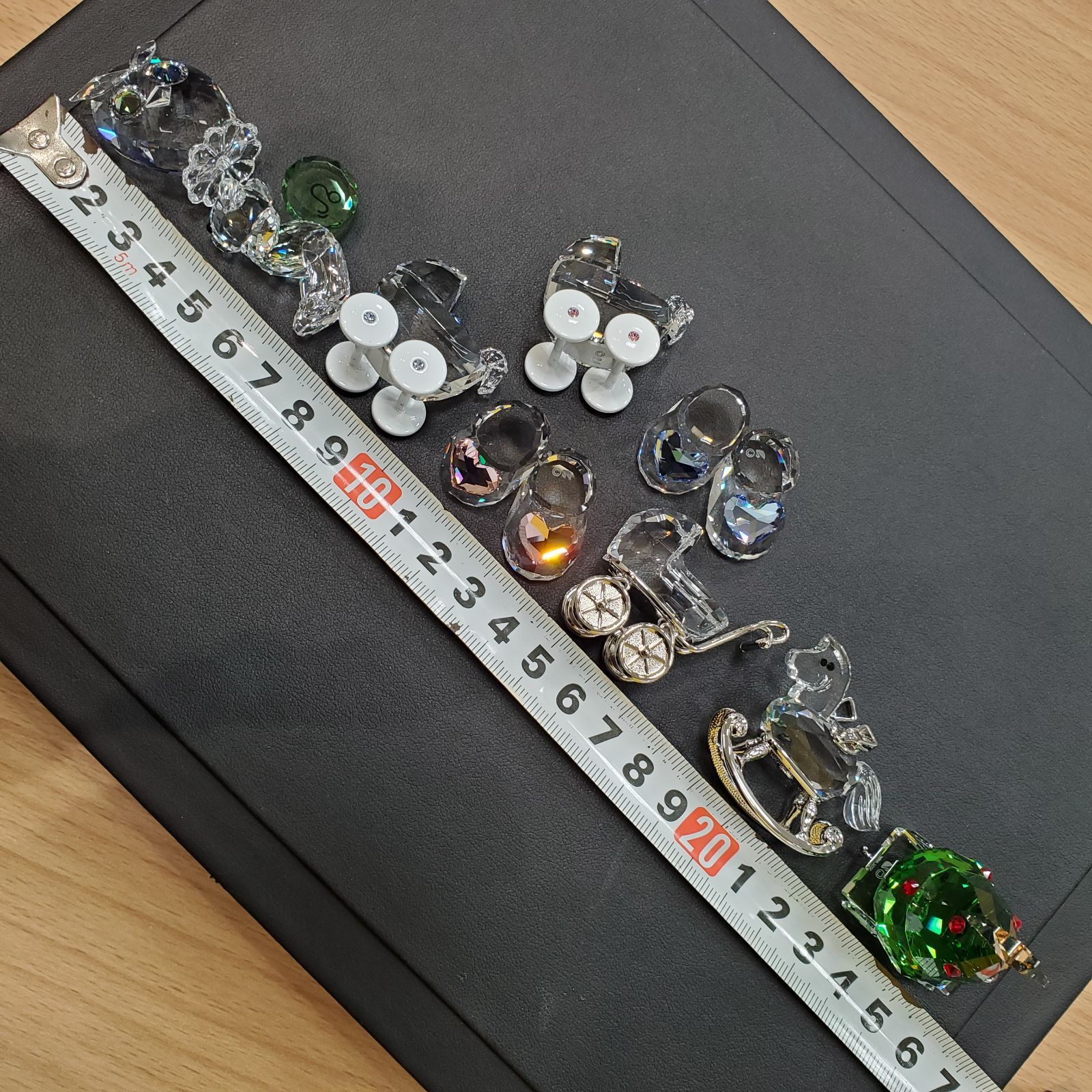  EL6 SWAROVSKI スワロフスキー ハート 獅子座 置物 おまとめ クリスタル ベア クリスマスツリー ロッキングホース ベビーシューズ ベビーカー フクロウ 9点セット MK11242 おしゃれ小物 置物 インテリア小物