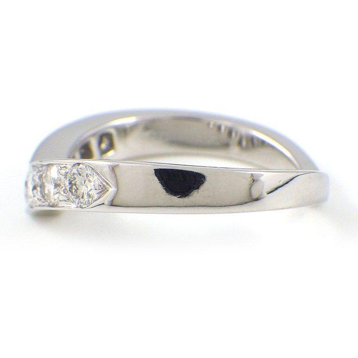 ティファニー Tiffany - Co. ピンキーリング Vバンド ハーフサークル エタニティ 7ポイント ダイヤモンド PT 950 6号