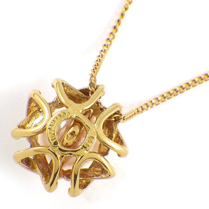 ティファニー Tiffany - Co. ネックレス キス アラウンド 1ポイント パール 6.5 mm珠 K 18 YG