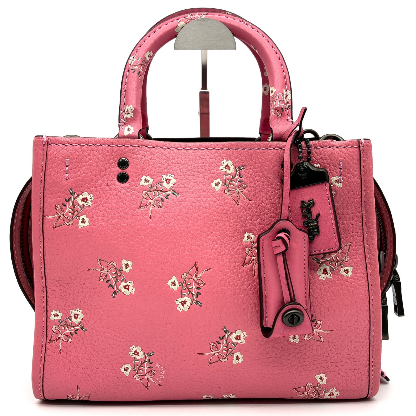 COACH コーチ ローグ25 2way フローラル 花柄 レザー ハンドバッグ ショルダーバッグ レディース ピンク
