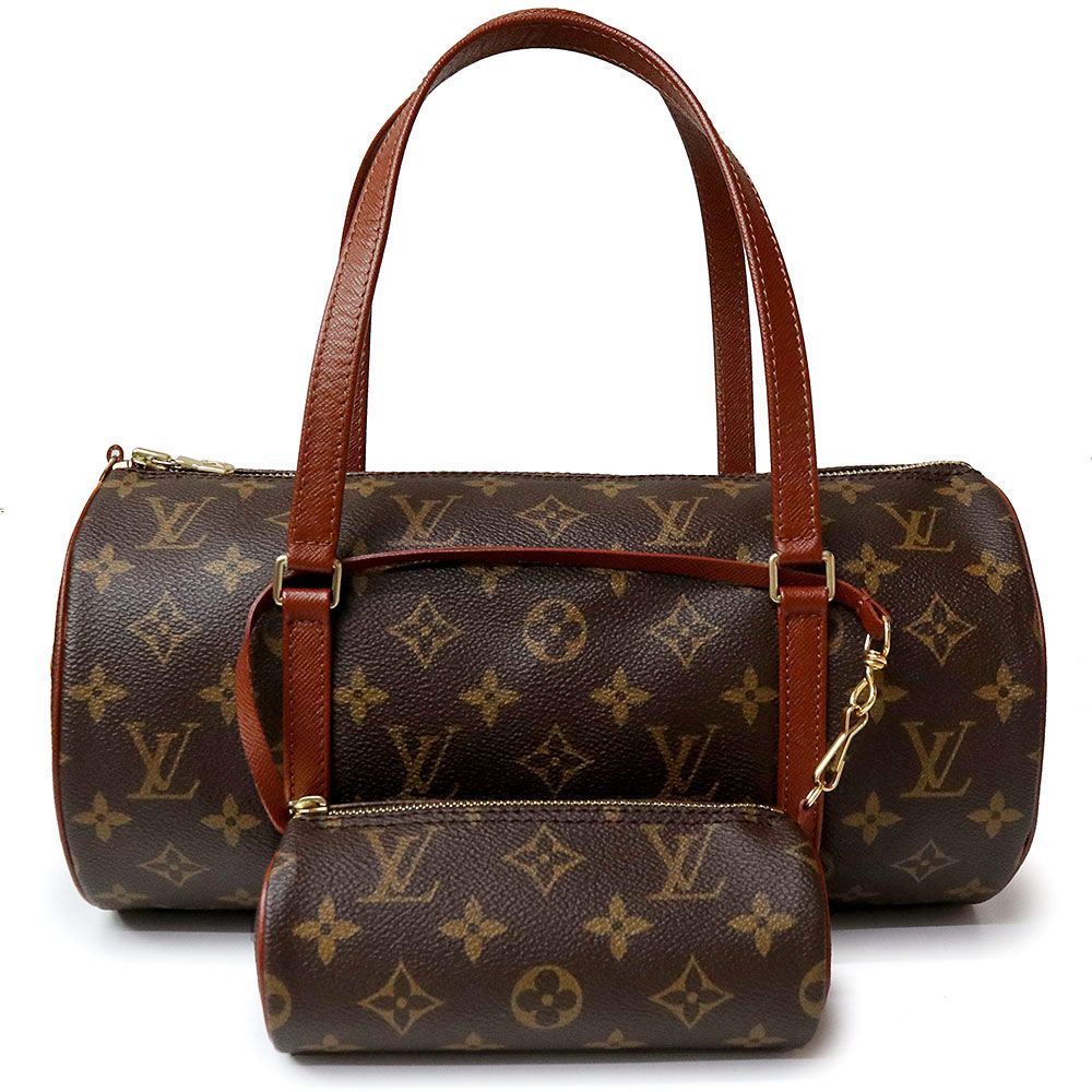 ルイ ヴィトン 旧パピヨン 30 ハンドバッグ モノグラム ブラウン ゴールド金具 ポーチ付 M51365 LOUIS VUITTON 品