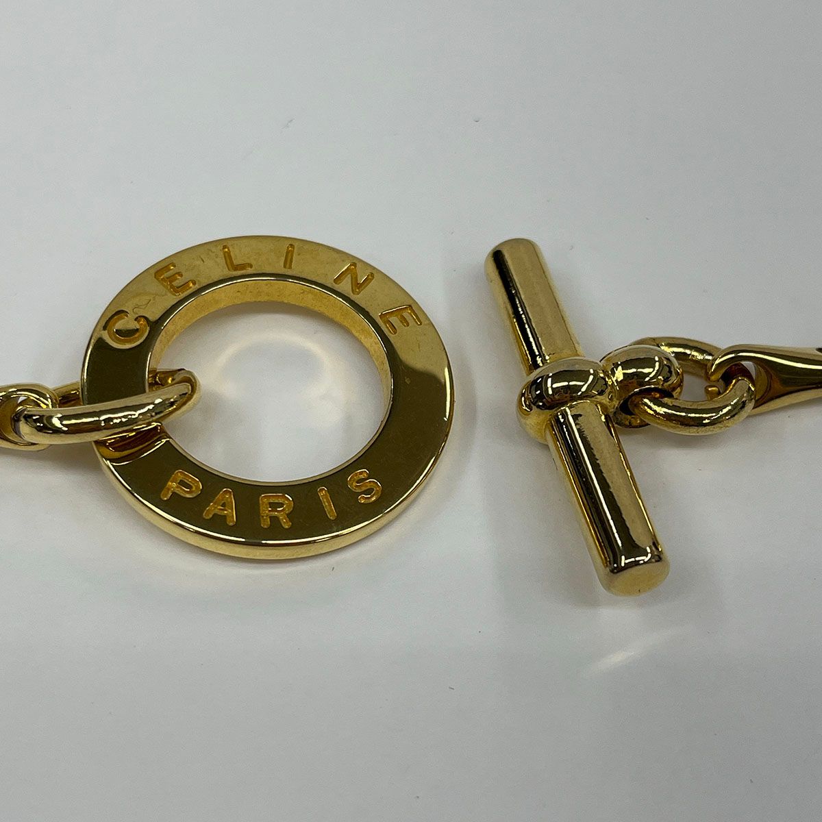CELINE セリーヌ サークル ロゴ チェーン ヴィンテージ ベルト レディース GP ゴールド